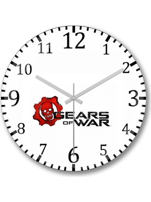 Baskı Dükkanı Gears Of War Duvar Saati Bombeli Gerçek Cam