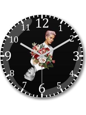 Baskı Dükkanı Jackson Duvar Saati Bombeli Gerçek Cam