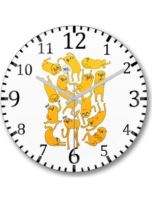 Baskı Dükkanı Jake Jake Jake Adventure Time Duvar Saati Bombeli Gerçek Cam