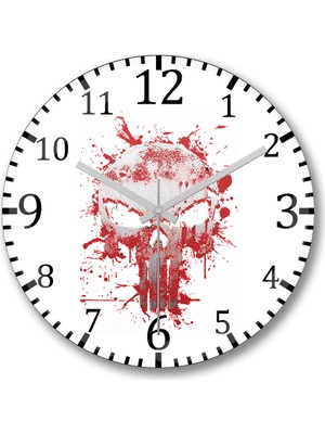 Baskı Dükkanı Justiceiro Duvar Saati Bombeli Gerçek Cam