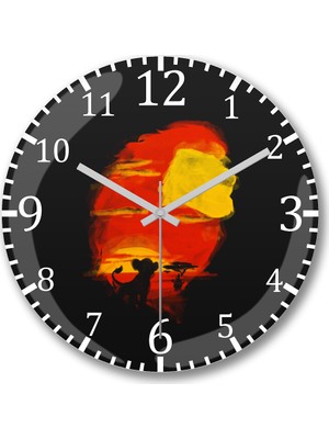 Baskı Dükkanı King Kong On Water Duvar Saati Bombeli Gerçek Cam