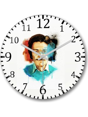 Baskı Dükkanı Oğuz Atay Duvar Saati Bombeli Gerçek Cam