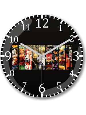 Baskı Dükkanı One Piece Duvar Saati Bombeli Gerçek Cam