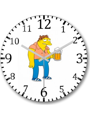 Baskı Dükkanı Personagem Dos Simpsons Duvar Saati Bombeli Gerçek Cam