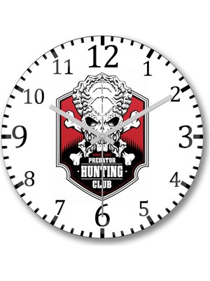 Baskı Dükkanı Predator Hunting Club Duvar Saati Bombeli Gerçek Cam