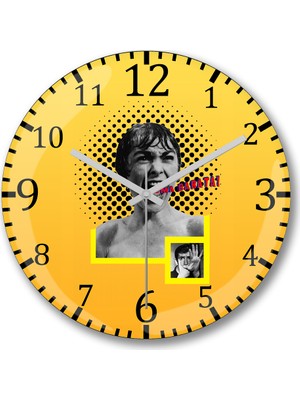 Baskı Dükkanı Psicose Duvar Saati Bombeli Gerçek Cam