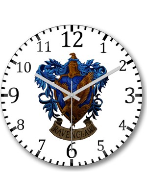 Baskı Dükkanı Ravenclaw Duvar Saati Bombeli Gerçek Cam