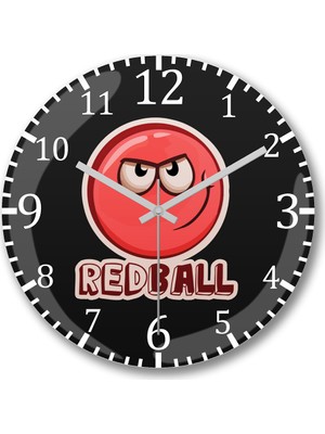 Baskı Dükkanı Red Ball 4 The Red Ball Duvar Saati Bombeli Gerçek Cam