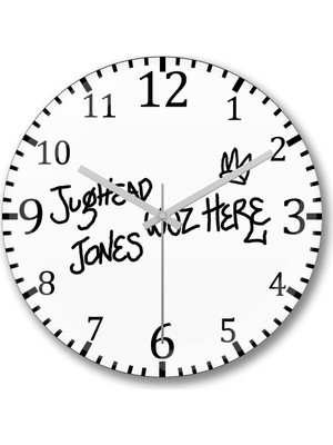 Baskı Dükkanı Riverdale Jughead Jones Duvar Saati Bombeli Gerçek Cam