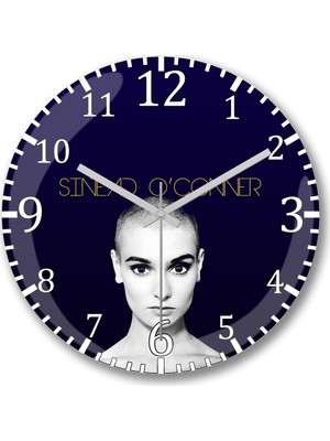 Baskı Dükkanı Sinead O Conner Duvar Saati Bombeli Gerçek Cam