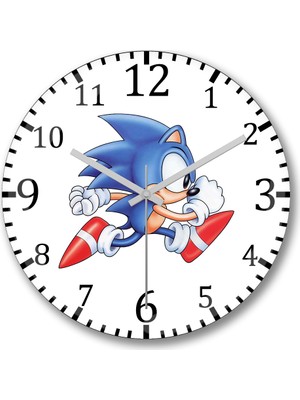 Baskı Dükkanı Sonic Film  Duvar  Saati  Bombeli Gerçek Cam