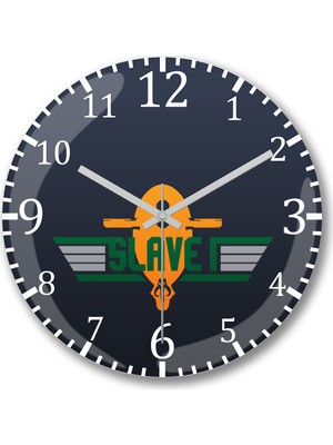 Baskı Dükkanı Star Wars Slave Duvar Saati Bombeli Gerçek Cam