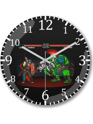 Baskı Dükkanı Thor Contest Of Champions Duvar Saati Bombeli Gerçek Cam