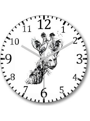 Baskı Dükkanı Wild Animals Wildlife Duvar Saati Bombeli Gerçek Cam