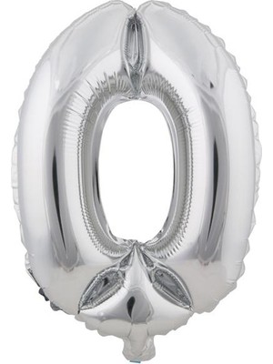 Niyet 0 Gümüş Rakam Folyo Balon 90 cm