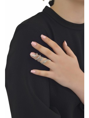 Labalaba Kadın Antik Gümüş Kaplama Dolama Yılan Yüzük