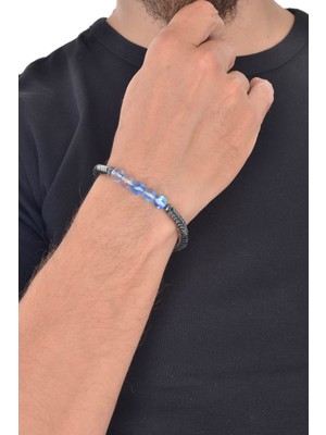 Labalaba Erkek Mavi Kuvars Doğaltaş Bileklik