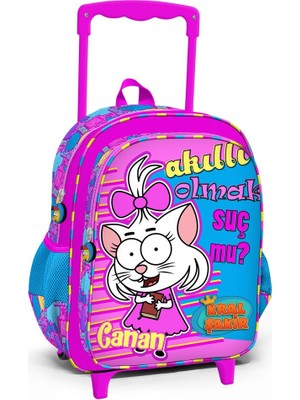 Kral Şakir Canan Pembe Kız Çocuk Çekçekli İlkokul Çantası 33118 Akıllı Olmak Suç Mu