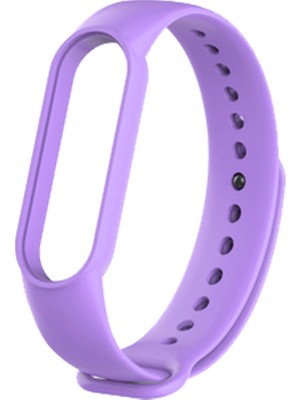Kyver Xiaomi Mi Band 6 Akıllı Bileklik Uyumlu Silikon Kordon Kayış Lila