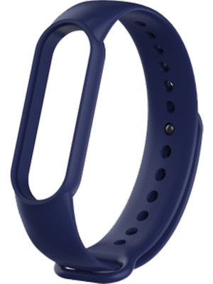 Kyver Xiaomi Mi Band 6 Akıllı Bileklik Uyumlu Silikon Kordon Kayış Lacivert