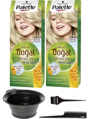 Palette Naturel Saç Boyası 2'li 10-0 Açık Papatya + Saç Boyama Seti