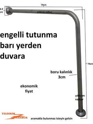 Yıldırım Engelli Tutunma Barı Banyo Tutamak Yaşlı Tutunma Barı Yerden Duvara