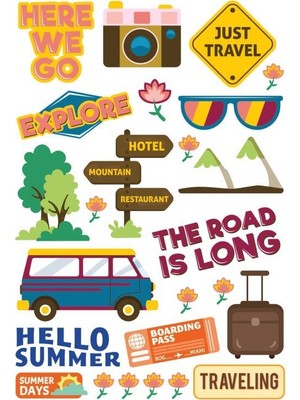 Stickermarket Seyehat Sticker Seti B 21 x 32 cm