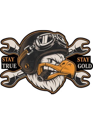 Stickermarket Stay True Stay Gold Sticker 32 x 22 cm