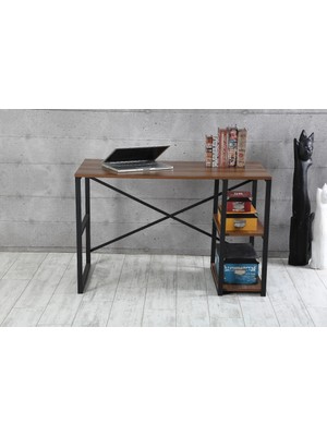 Larem Mobilya Metal Çalışma Bilgisayar Masası 60x120cm Ceviz