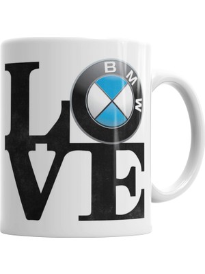 Baskı Dükkanı Love Bmw Aşk Bmw Kupa Bardak Porselen