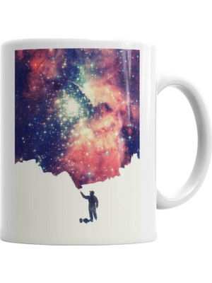 Baskı Dükkanı Evrenin Boyanması Uzay Sanatı Kupa Bardak Porselen