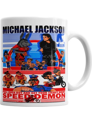 Baskı Dükkanı Speed Demon Michael Jackson Kupa Bardak Porselen