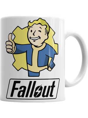 Baskı Dükkanı Fallout Vault Boy Kupa Bardak Porselen