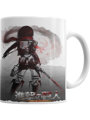 Baskı Dükkanı Attack on Titan Mikasa Kupa Bardak Porselen