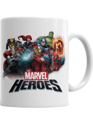 Baskı Dükkanı Avengers Marvel Heroes Kupa Bardak Porselen
