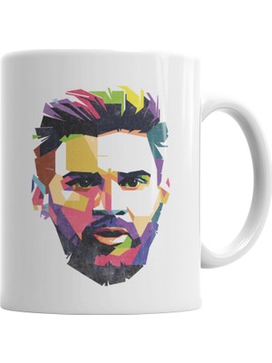 Baskı Dükkanı Rosto De Messi Lionel Messi Kupa Bardak Porselen