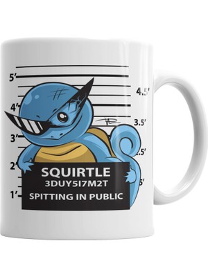Baskı Dükkanı Squirtle Bad Boy Pokemon Kupa Bardak Porselen