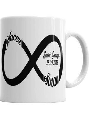 Baskı Dükkanı seninle sonsuza aşk Kupa Bardak Porselen