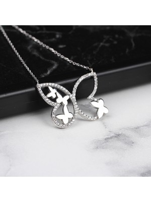 Glorria Gümüş Kelebek Kolye