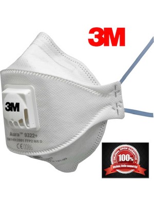 3M 9322 Aura Ffp2  Ventilli Solunum Koruyucu Maske- 5- Adet