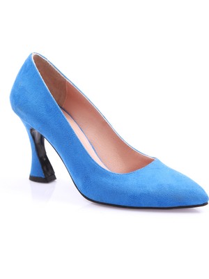 Osso Mavi Süet Kadın Stiletto Ayakkabı 202127103