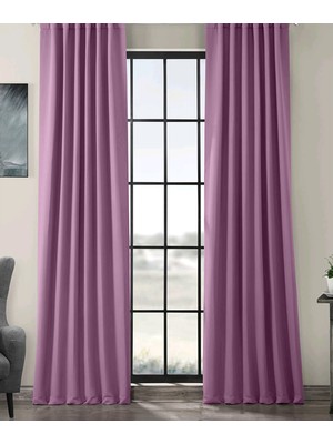 Evdepo Home Hazır Karartma Blackout Pilesiz Fon Perde Açık Mürdüm 80 x 260 cm