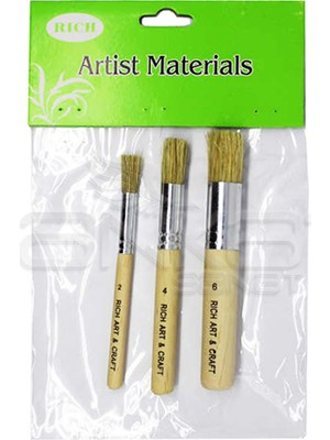 Rich Stencil 3 Parça Doğal Kıllı Fırça Seti Sanatçılar için Özel Tasarım