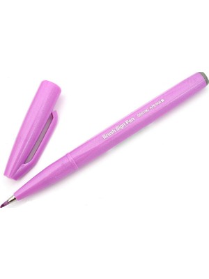 Pentel Fude Touch Sign Brush Pen Fırça Uçlu Çizim Kalemi Pembe Mor