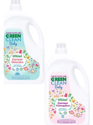 U Green Clean Baby Çamaşır Deterjanı 2.75 lt + Yumuşatıcı 2.75 lt - 2'li Set