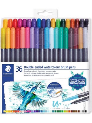 Staedtler Marsgraphic Duo Brush Pen Renkli Çift Taraflı Fırça Uçlu Marker Seti 36'lı