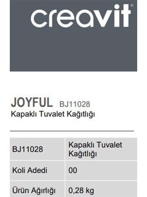 Creavit BJ11028 Kapaklı Tuvalet Kağıtlığı