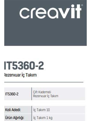 Creavit IT5360-2 Çift Kademeli Klozet Iç Takım