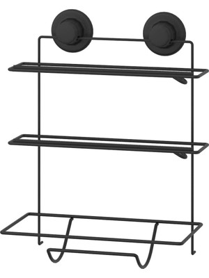 Tekno-tel Streç Kağıt Havluluk Rafı Mat Siyah DM032