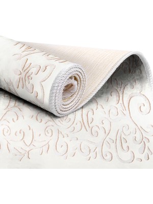 Exclusive Saray Dijital Halı Saçaklı Elsa Klasik Bej